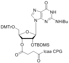 structure_N-6103-20 2'-tBDSilyl Guanosine (n-ibu) 3'-lcaa CPG 2000?